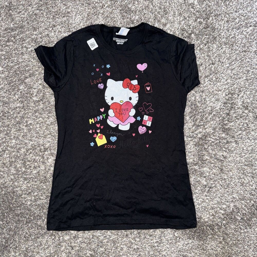Hello Kitty & Friends XS HEART Valentine Tee by Sanrio Black
